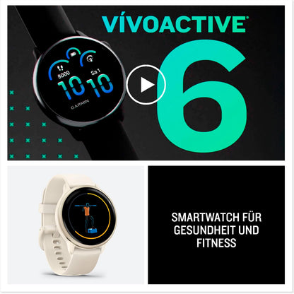 Garmin vívoactive 6 42mm - Fitness-Smartwatch, 1,2"-AMOLED-Touchdisplay, bis zu 11 Tage Akkulaufzeit, 80+ Sport-Apps, Trainingsoptionen