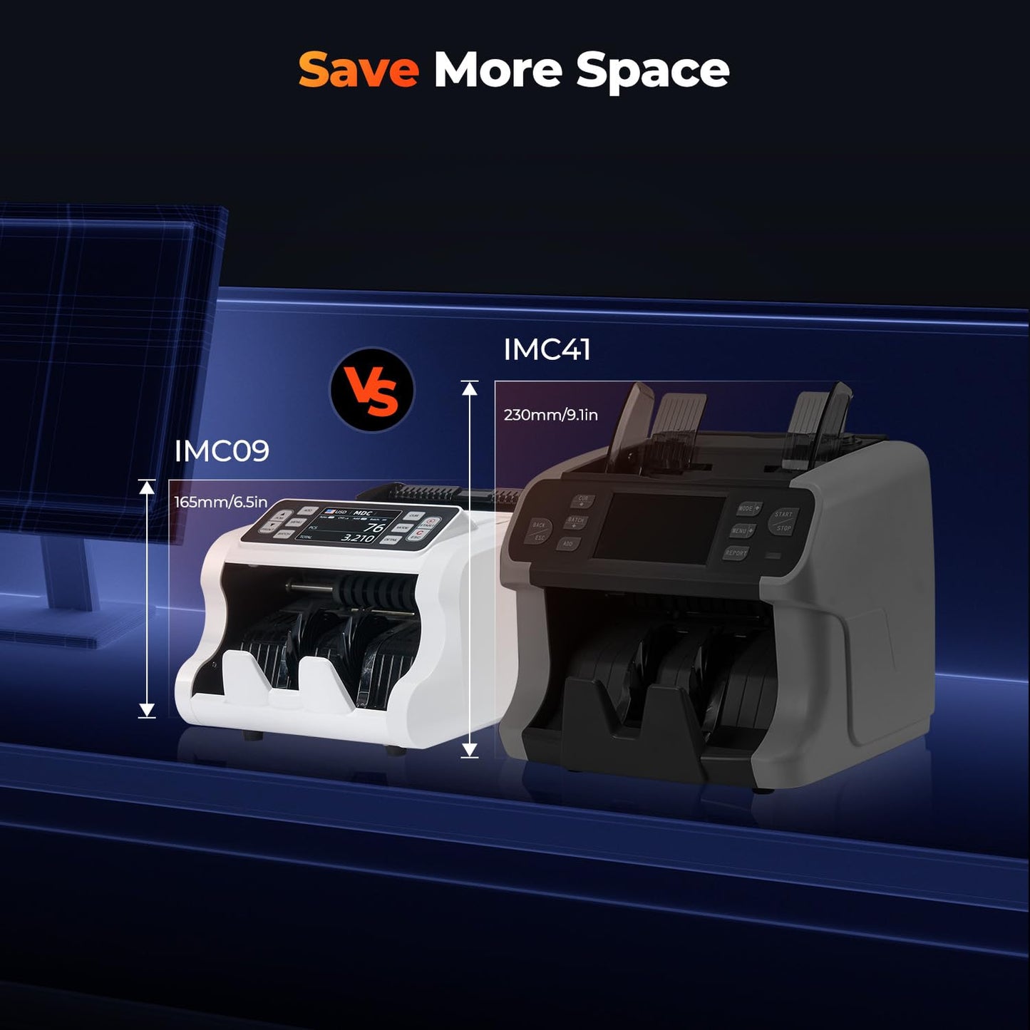 MUNBYN IMC09 Geldzählmaschine | Wertzählung gemischter Stückelungen | UV/MG/IR/MT Prüfung | EUR GBP USD MXN