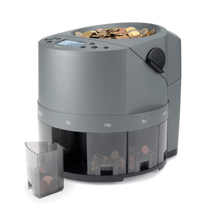 Safescan 1450 Münzzähler | Sortiert & zählt gemischte EUR-Münzen | Münzsortierer nach Stückelung