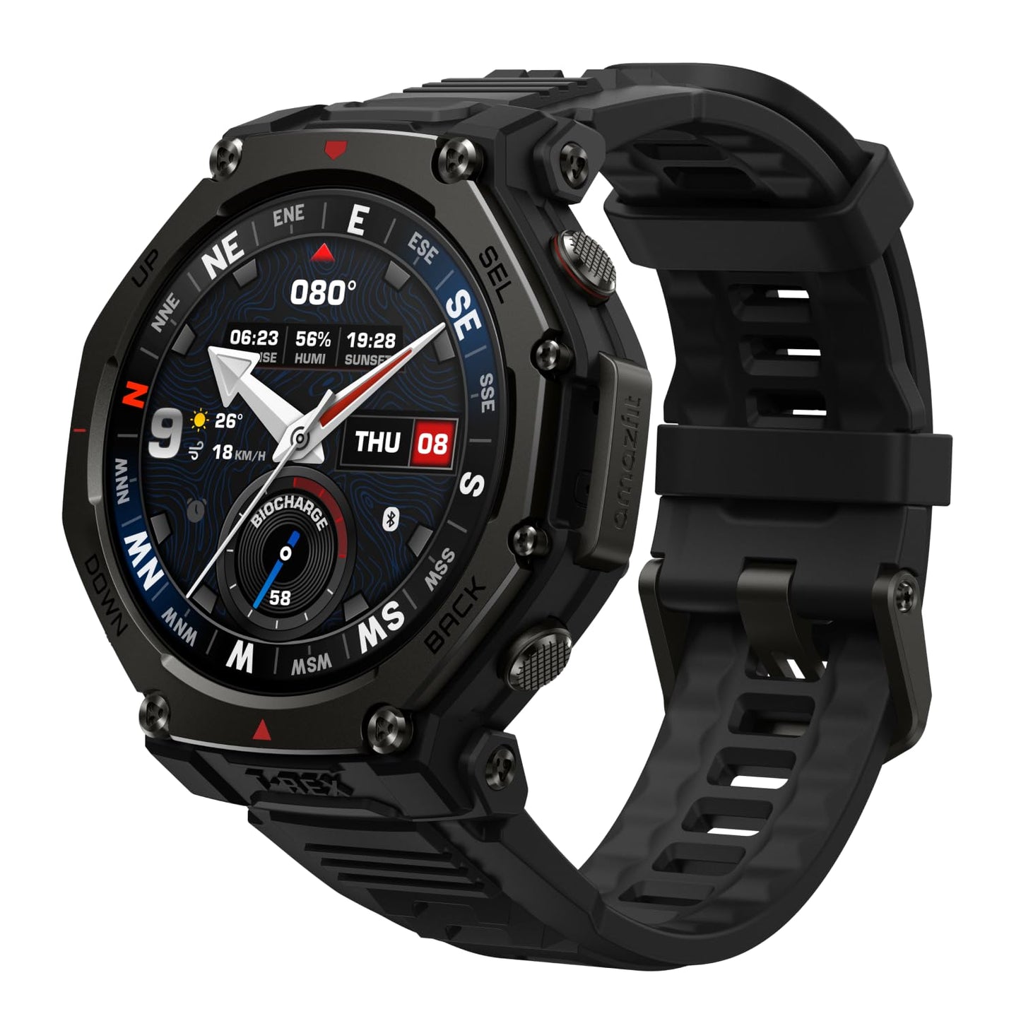 Amazfit T-Rex 3 Pro Outdoor Smartwatch 48mm Saphir-AMOLED-Display, Titan-Lünette, Dualband-GPS, Offline-Karten, 25 Tage Akku, Integ. Taschenlampe