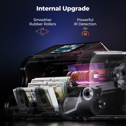 MUNBYN IMC09 Geldzählmaschine | Wertzählung gemischter Stückelungen | UV/MG/IR/MT Prüfung | EUR GBP USD MXN
