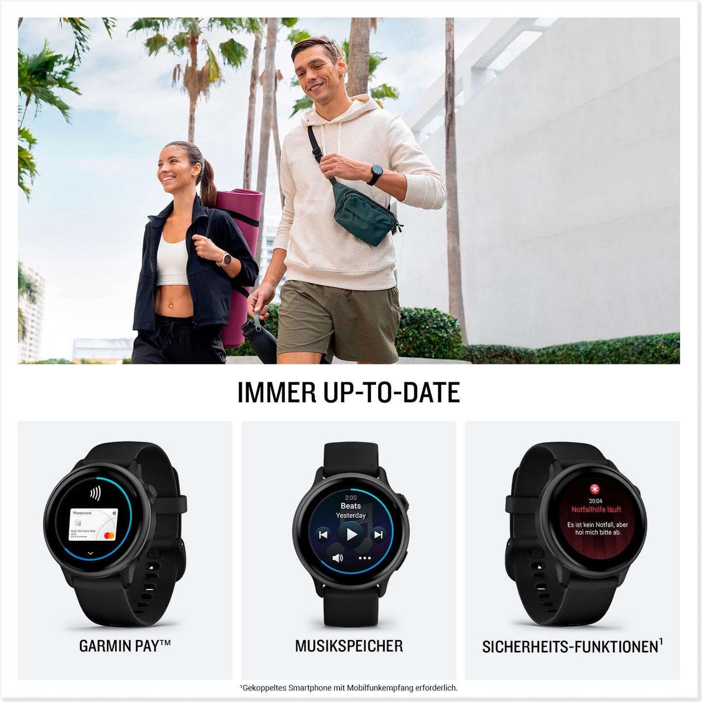 Garmin vívoactive 6 42mm - Fitness-Smartwatch, 1,2"-AMOLED-Touchdisplay, bis zu 11 Tage Akkulaufzeit, 80+ Sport-Apps, Trainingsoptionen