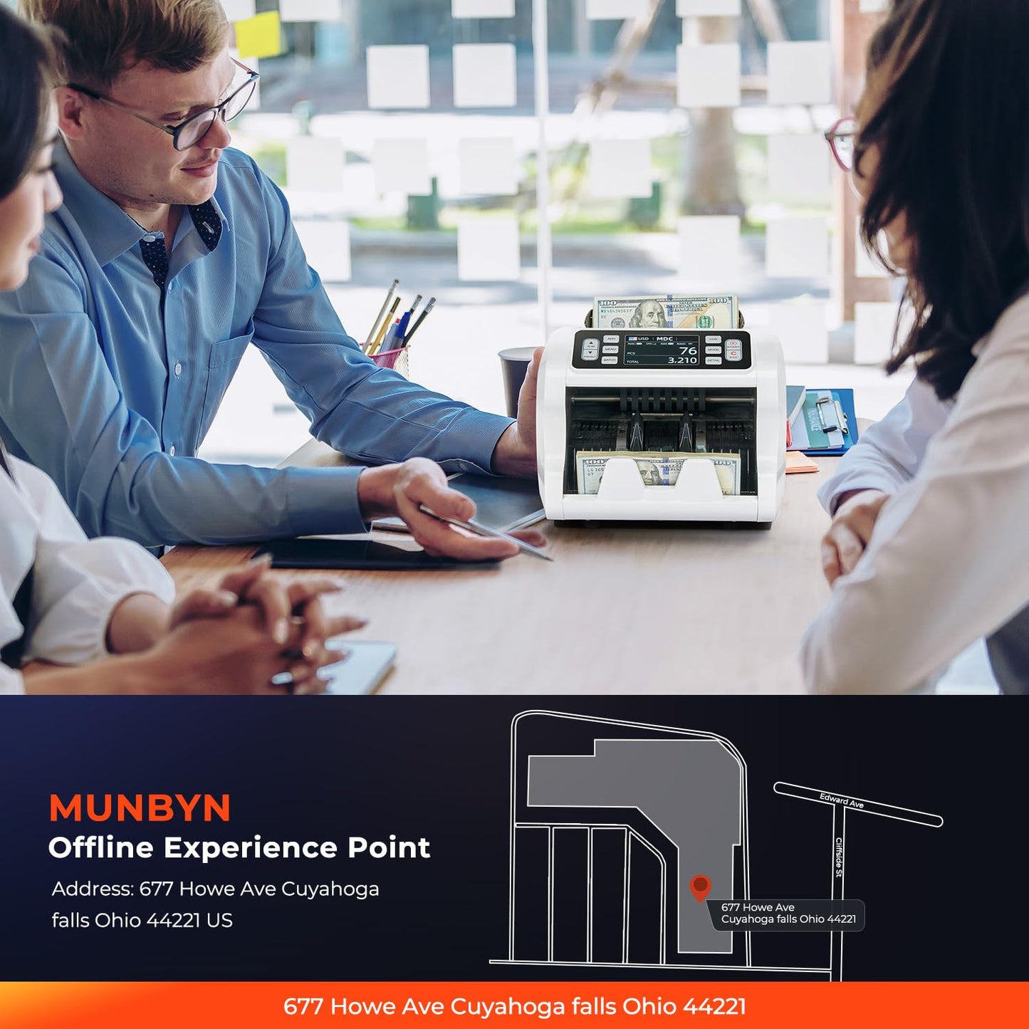 MUNBYN IMC09 Geldzählmaschine | Wertzählung gemischter Stückelungen | UV/MG/IR/MT Prüfung | EUR GBP USD MXN