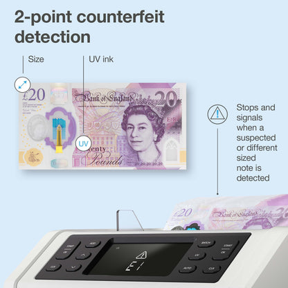 Safescan | Geldzählmaschine für sortierte Zählung | SAFESCAN 2210 | 2fache Falschgelderkennung