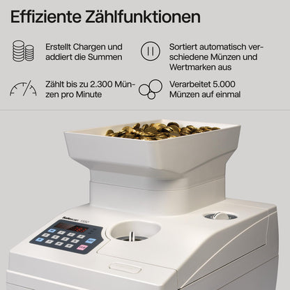 Safescan 1550 HighSpeed Münzzähler | Für große Mengen sortierter Münzen | Robuste Geldzählmaschine