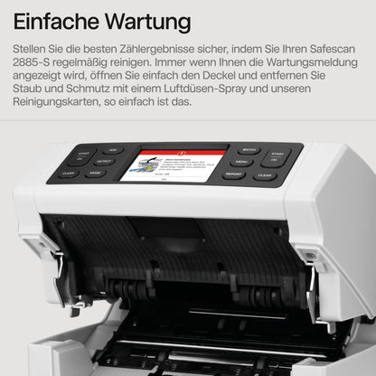 Safescan 2885-S Geldzählmaschine | Wertzählung gemischter Banknoten inkl. USD | 7-fache Echtheitsprüfung