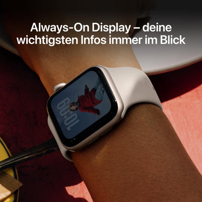 Apple Watch SE 3 GPS 40 mm Smartwatch mit Aluminiumgehäuse in Polarstern und Sportarmband in Polarstern (S/M). Fitness‑ und Schlaftracker