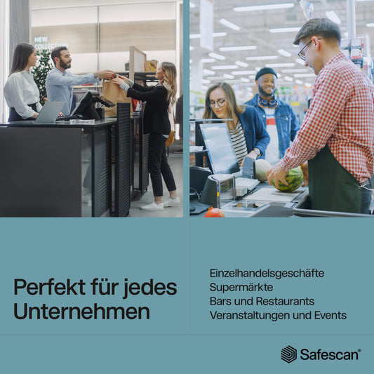 Safescan 6165 Geldwaage | Zählt Münzen, Banknoten, Chips & Voucher | Automatische Münzrollenerkennung